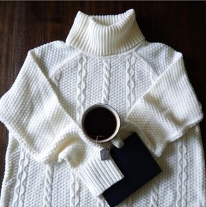 White Cable Knit Sweater